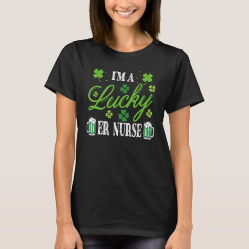 St Patrick S Day Pajama I M A Lucky Er Nurse Irish T_Shirt