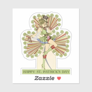 St. Patrick’s Day Pin-up girl vintage Sticker