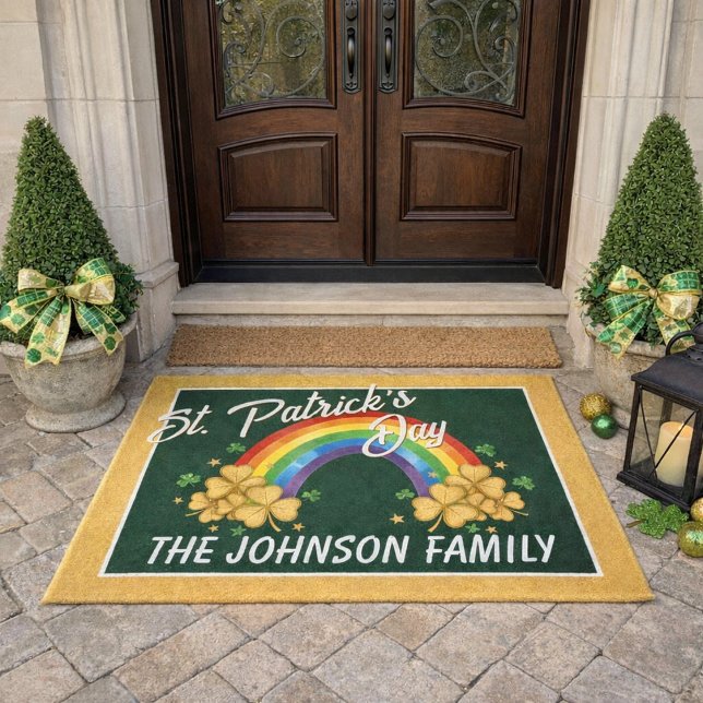 St. Patrick’s Day Rainbow and Shamrock Doormat (Creator Uploaded)
