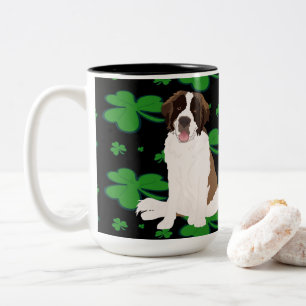 St. Patrick’s Day Saint Bernard Two-Tone Coffee Mug
