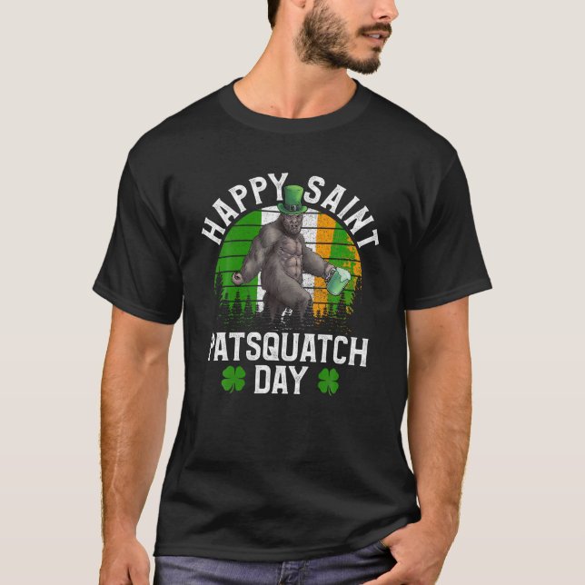 St Patrick s Day Sasquatch T shirt Irish Bigfoot G (Front)