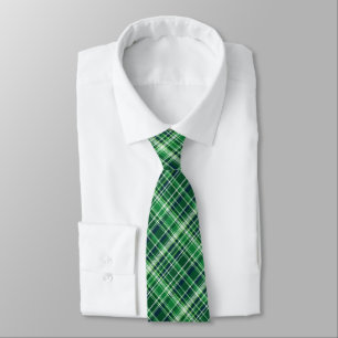 St. Patrick’s Day Shades of Green & White Plaid Neck Tie