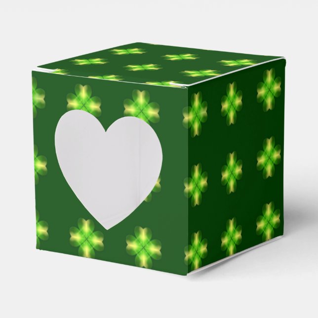 St. Patrick’s Day Shamrock Background Favor Boxes (Front Side)