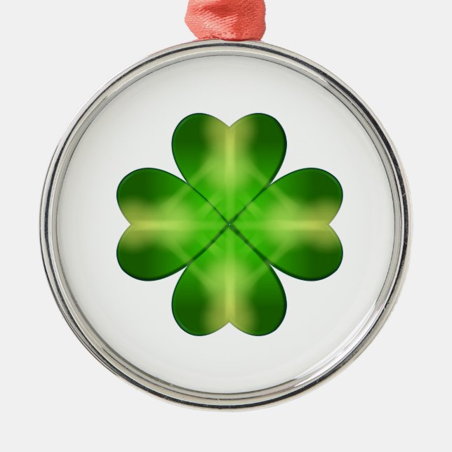 St. Patrick’s Day Shamrock Background Metal Ornament (Front)