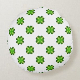 St. Patrick’s Day Shamrock Background Round Pillow