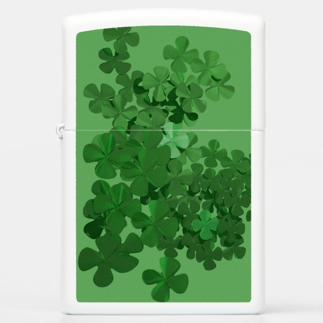 St. Patrick’s Day Shamrock Background Zippo Lighter (Front)