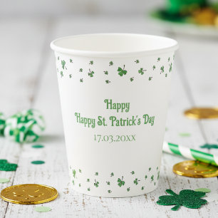 St. Patrick’s Day Shamrock Border Party Paper Cups