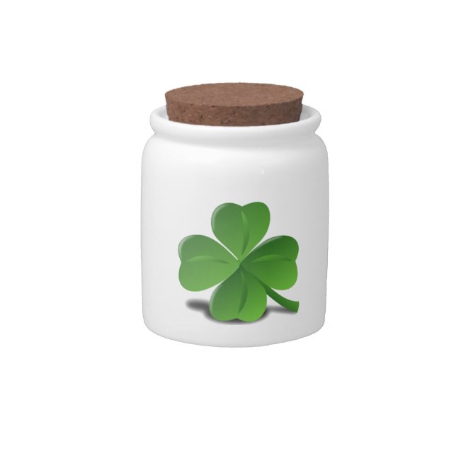 St. Patrick’s Day Shamrock Clover Candy Jar (Front)