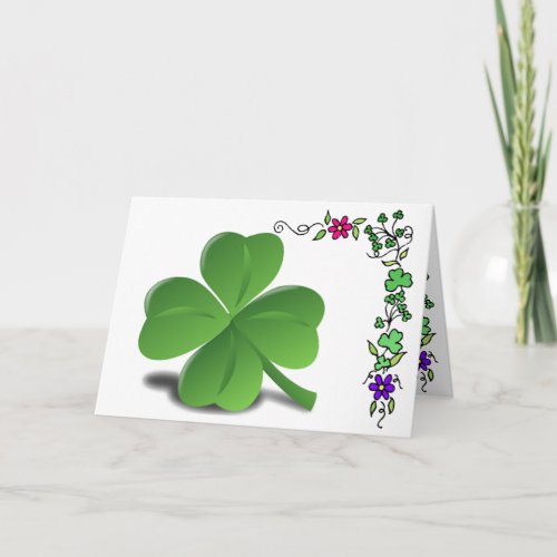 St Patricks Day Shamrock Clover Card