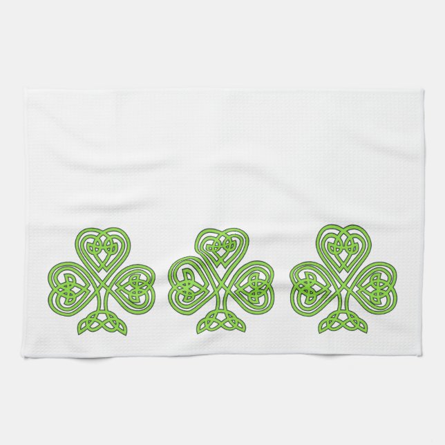 St. Patrick’s Day  Shamrock Clover Kitchen Towel (Horizontal)