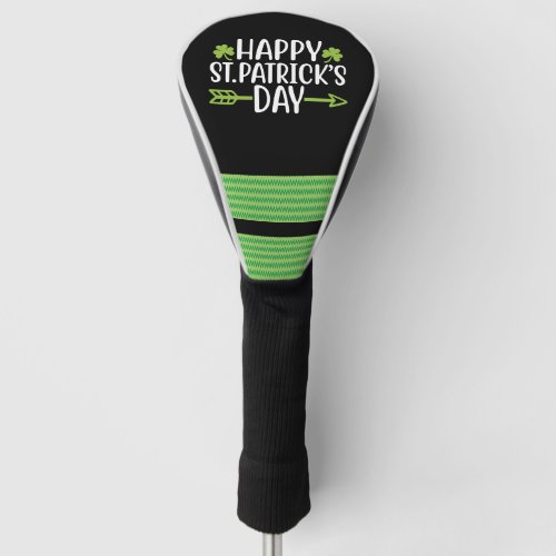 St Patricks Day Shamrock Clover on green   Golf Head Cover