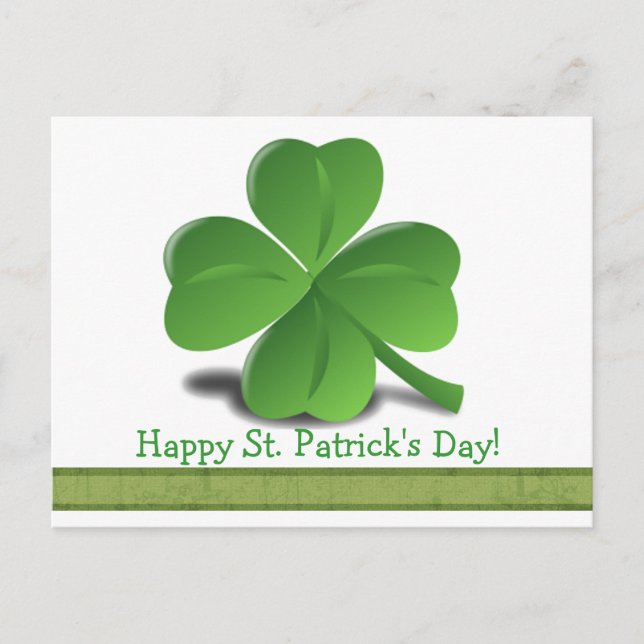 St. Patrick’s Day Shamrock Clover Postcard (Front)