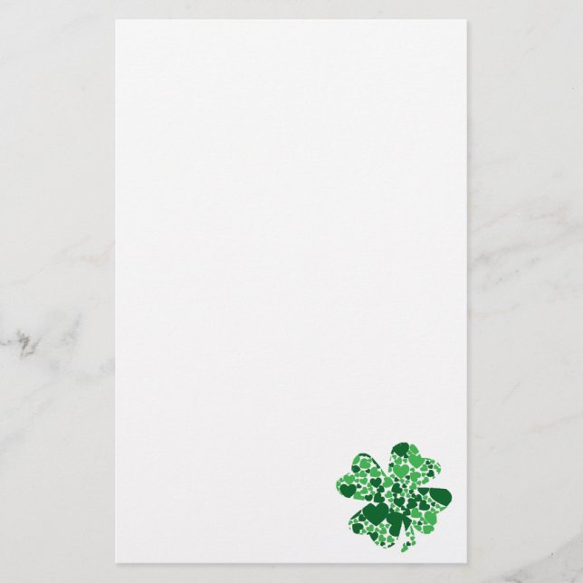 St. Patrick’s Day Shamrock Clover Stationary Stationery (Front)