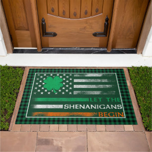St. Patrick’s Day Shamrock Flag Doormat