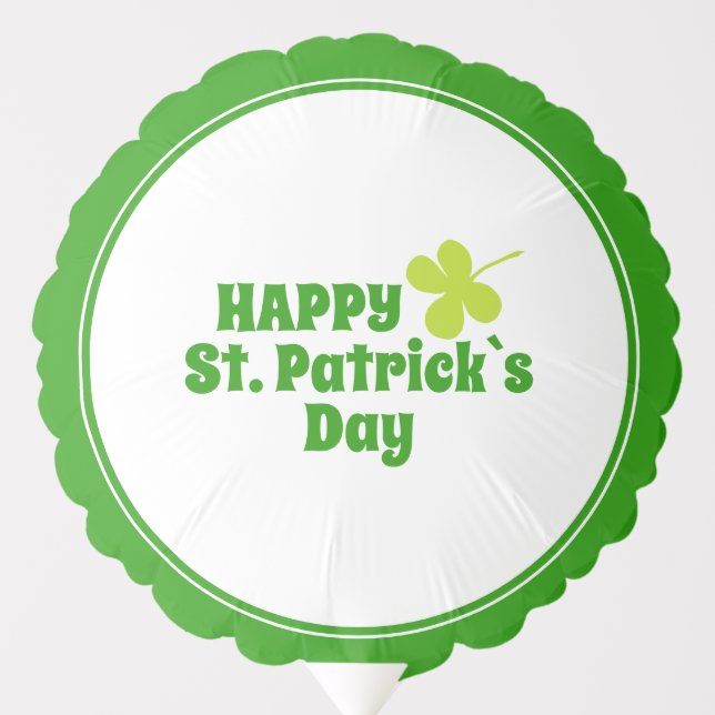St. Patrick`s Day Shamrock Green Balloon (Front)