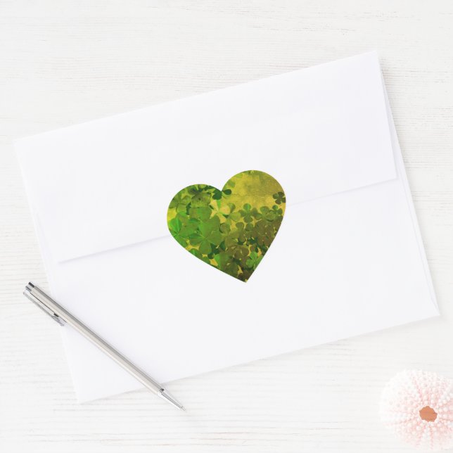 St. Patrick’s Day Shamrock Heart Sticker (Envelope)