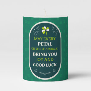 St. Patrick’s Day Shamrock – Irish Blessing Pillar Candle