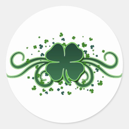 St Patrickâs Day Shamrock Swirls Sticker