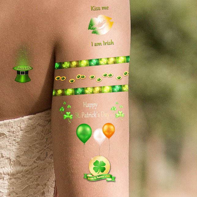 St. Patrick’s Day Shamrocks Lucky Symbols & Irish  Temporary Tattoos (Creator Uploaded)
