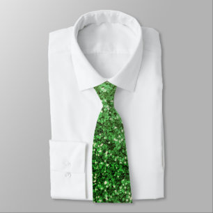 St. Patrick’s day sparkle glitter green pattern Neck Tie