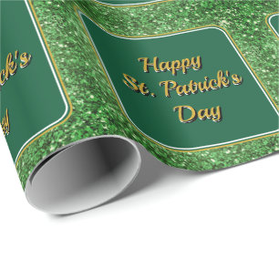 St. Patrick’s day sparkle glitter green pattern Wrapping Paper