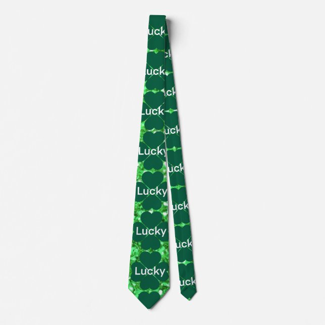 St. Patrick’s day sparkle glitter green shamrocks Neck Tie (Front)