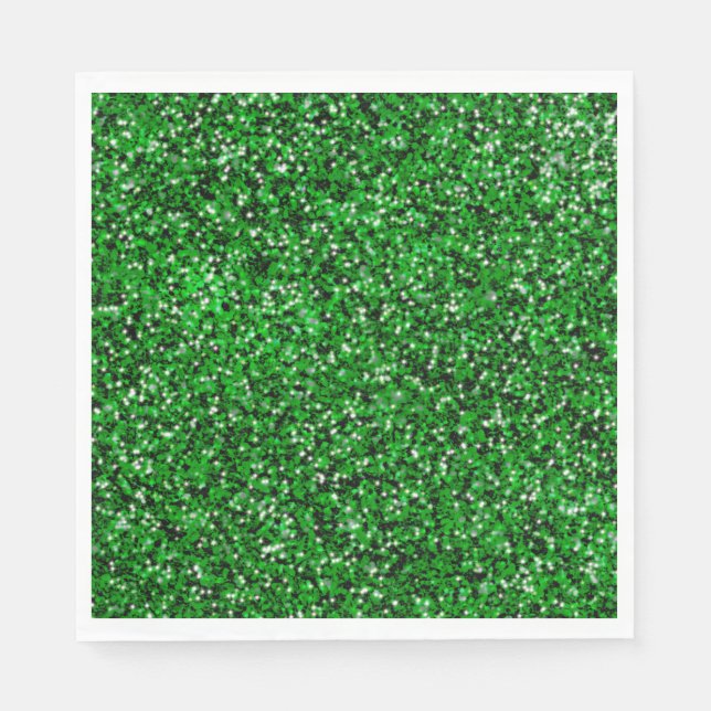 St. Patrick’s day sparkle glitter kelly green  Napkins (Front)