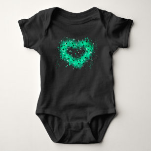 St. Patrick’s day spray paint glittering heart Baby Bodysuit