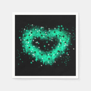 St. Patrick’s day spray paint glittering heart Napkins