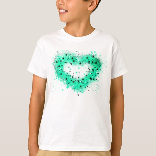 St. Patrick’s day | spray paint glittering heart T-Shirt (Front)
