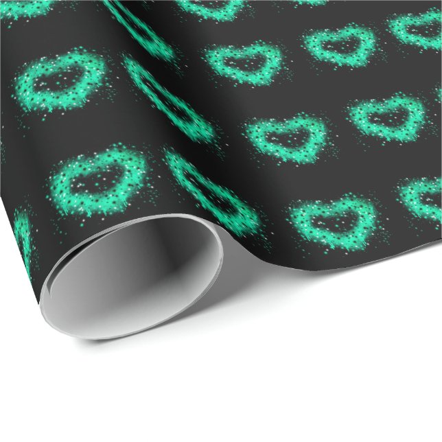 St. Patrick’s day | spray paint glittering heart Wrapping Paper (Roll Corner)