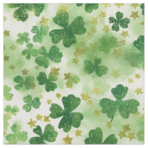 St Patrickâs Day Tie Dye and Clovers Fabric