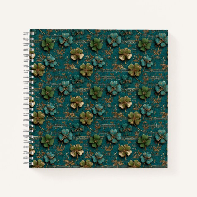 St. Patrick’s Day Vintage Shamrock Music Notebook (Front)