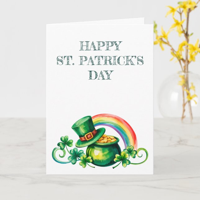 St. Patrick’s Day Watercolor Card (Yellow Flower)