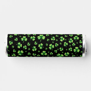St. Patrick’s Day Watercolor Shamrock on black Breath Savers® Mints
