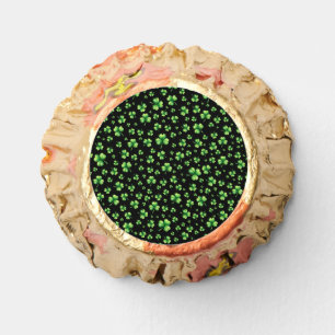 St. Patrick’s Day Watercolor Shamrock on black Reese's Peanut Butter Cups