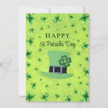 St. Patrick’s Day Watercolor Shamrock on green