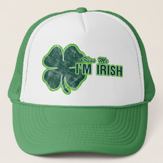 St. Patrick’s ‘Kiss Me’ Shamrock Grunge Hat