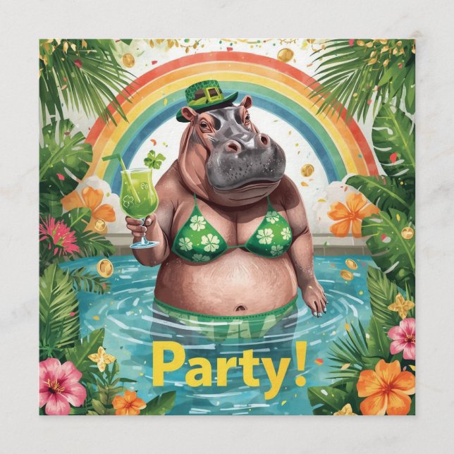 St. Patrick’s Tropical Pool Party Invitation  (Front)