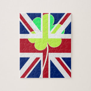 St.Patrick Shamrock Clover UK Flag Ireland Jigsaw Puzzle