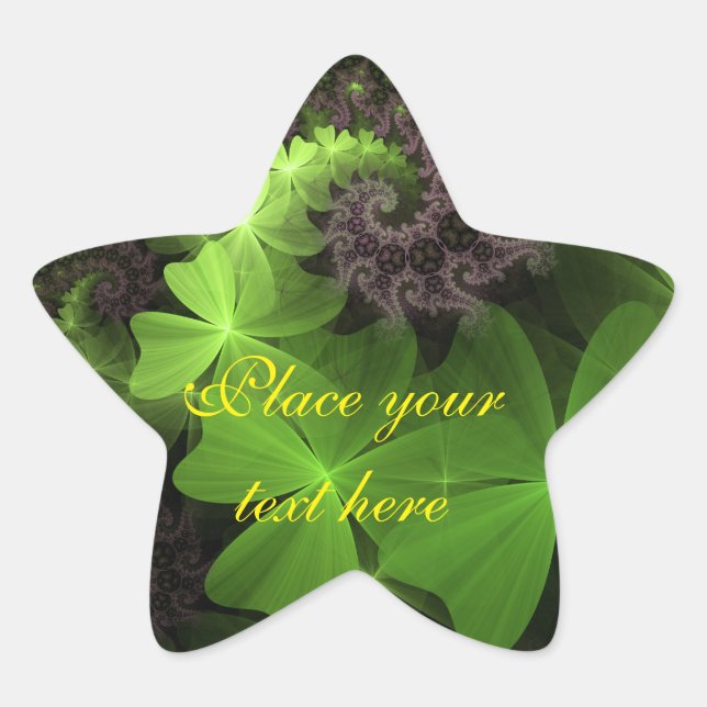 St Patrick Shamrock Field Star Sticker (Front)