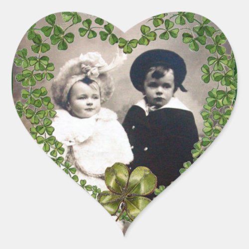 STPATRICK SHAMROCK HEART WEDDING PHOTO TEMPLATE HEART STICKER