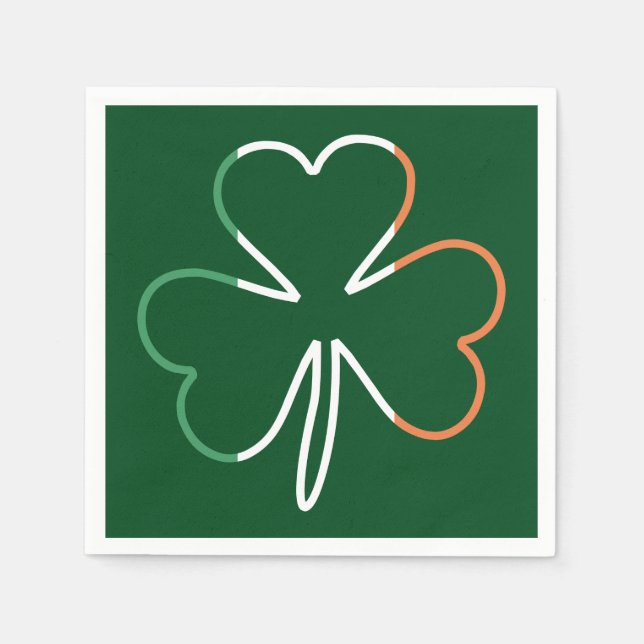 St. Patrick Shamrock Irish Ireland Clover Napkins (Front)