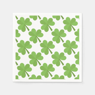 St. Patrick Shamrock Irish Ireland Clovers Pattern Paper Napkins