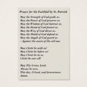 St. Patrick Shamrocks Bishop Prayer (Back)