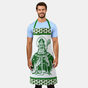 St. Patrick Shamrocks Green Catholic Apron