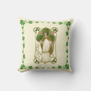 St. Patrick Shamrocks Religious Catholic Prayer Throw Pillow