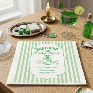 St patrick she found her lcuky charm bachelorette napkins