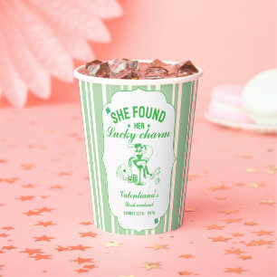 St patrick she found her lcuky charm bachelorette  paper cups