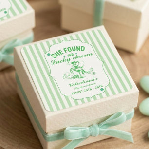 St patrick she found her lcuky charm bachelorette  square sticker